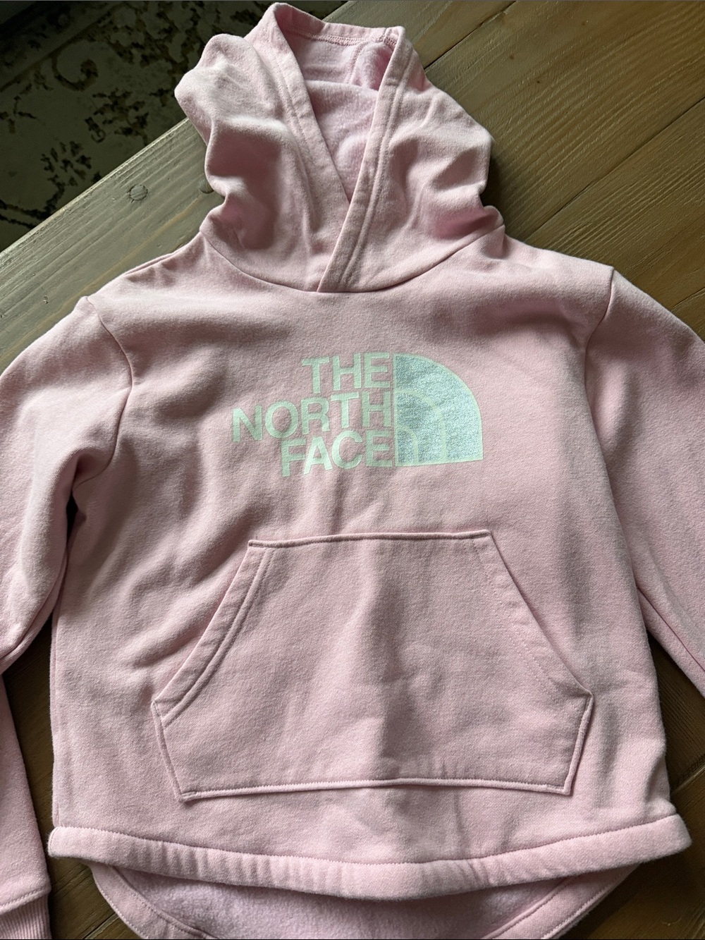 The North Face Kids Pink Logo Hoodie with Kangaroo Pocket